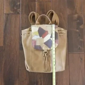 The Sak Avalon Women’s Tan Brown Leather/Cotton Patchwork Flap Backpack 15X12X6 The Sak | Bags | The Sak Patchwork Flap Avalon Leather  main image 3